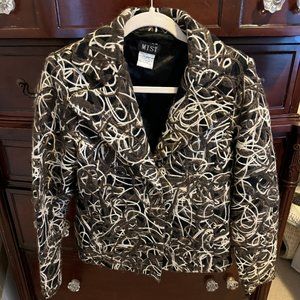 Mist Brown & White Wild Yarn Wool Jacket - Size S